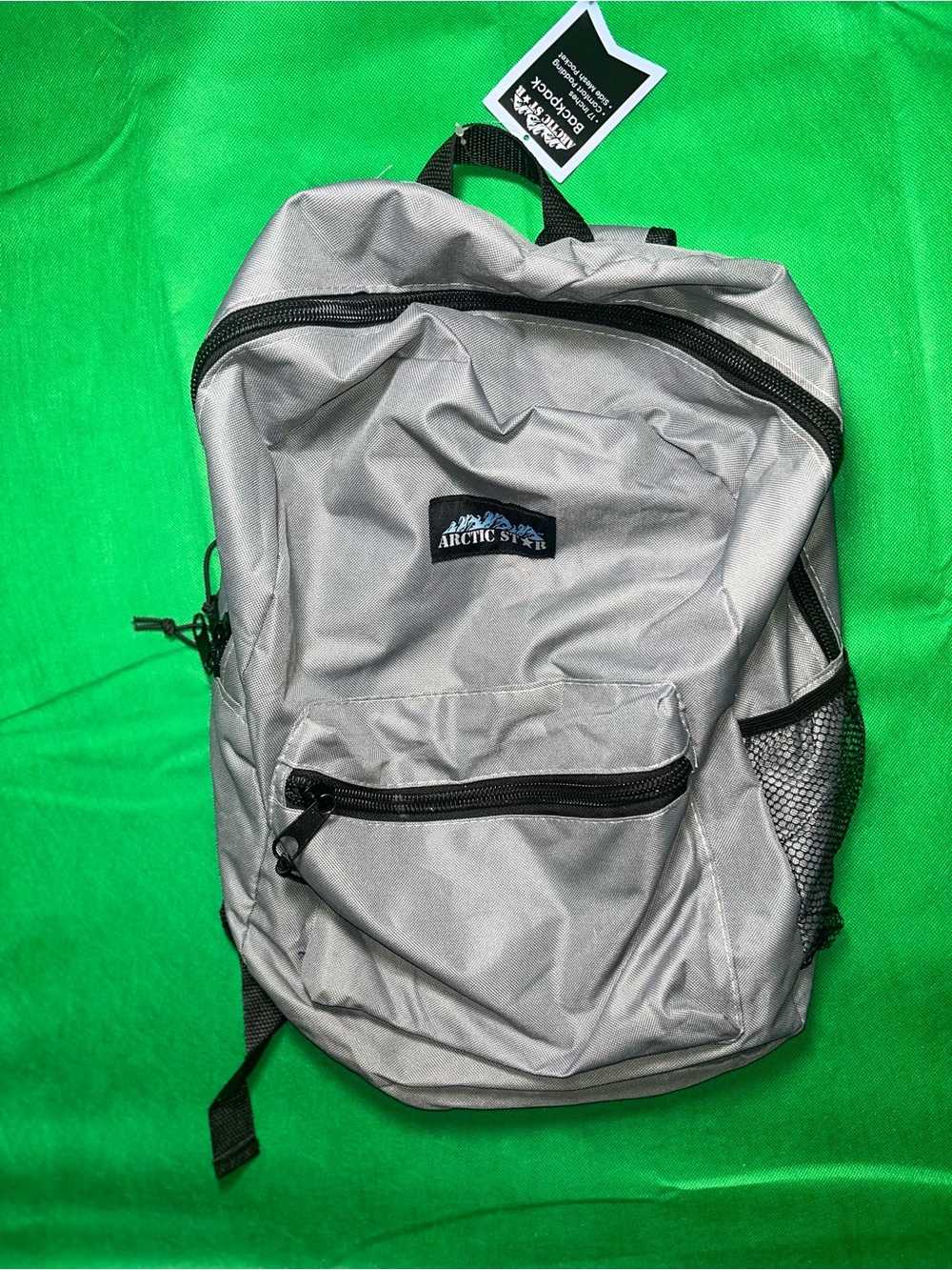 Silver 17inch Backpack for kids